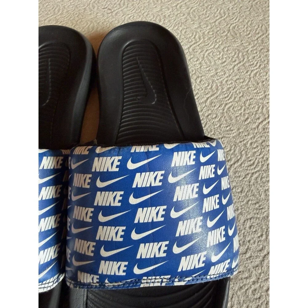 Nike Slippers Mens Size 12 Blue Victori One Slide Print Sandals